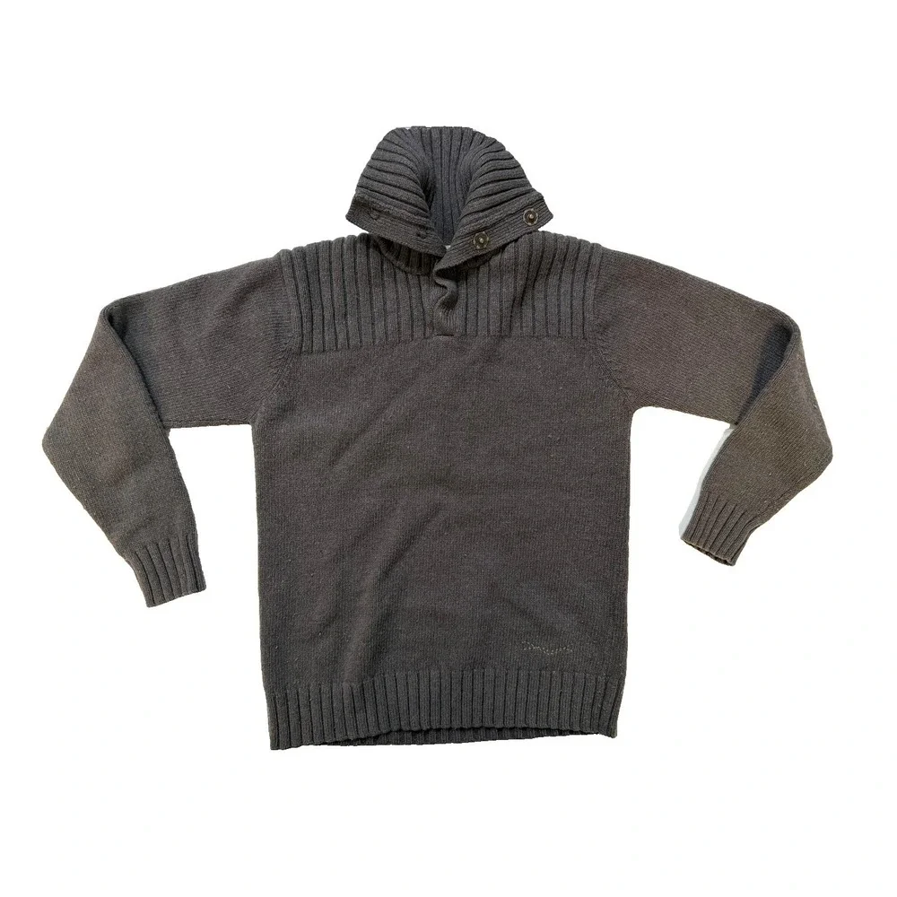 Vintage Y2K Mavi‎ Chunky Knit Sweater Mens Med Shawl Collar Button Neck Dadcore